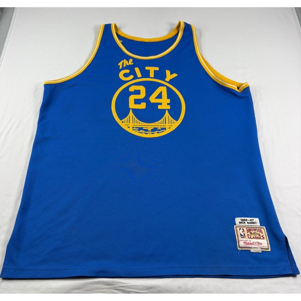 Vintage Rick Barry Jersey Mitchell & Ness Mens 3XL Blue Stitched Authentic‎ NBA